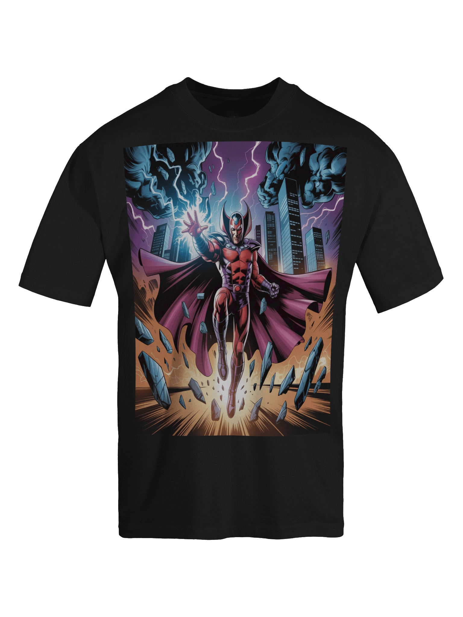 Magneto's Skyline Shatter – Premium Oversized Faded T-Shirt product image (1)