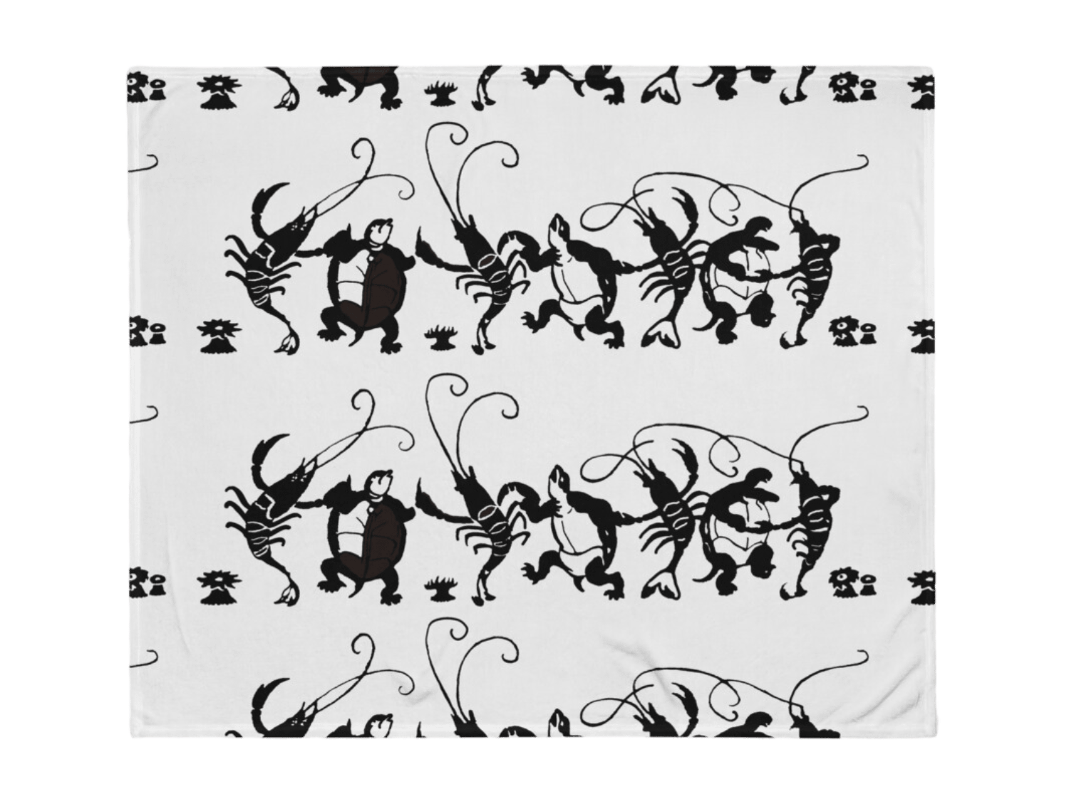 Turtles and Lobsters Dancing Throw Blanket - Alice Collection product image (2)