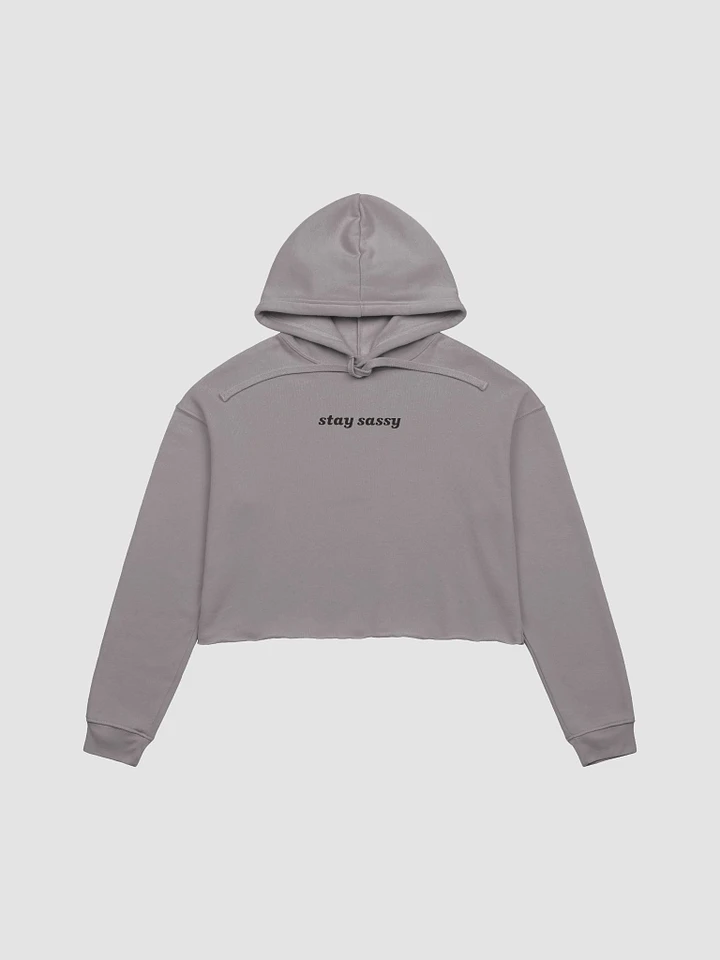 Stay Sassy Cropped Hoodie - Grey product image (1)