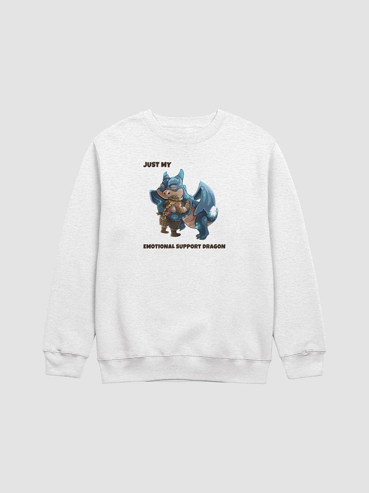 Emotional Support Dragon & Viking Warrior Crew-neck Sweatshirt for gamers and pet lovers product image (1)