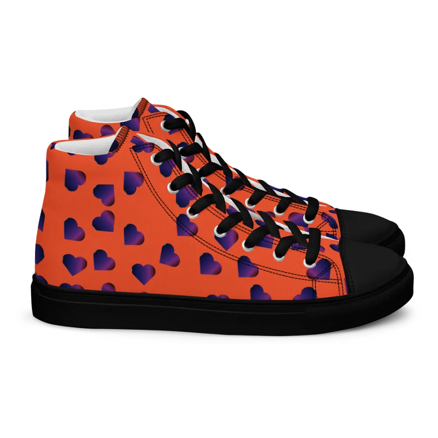 Abstract Love Pattern Hearts on a Coloured Background Ladies Canvas High Top Shoes product image (6)