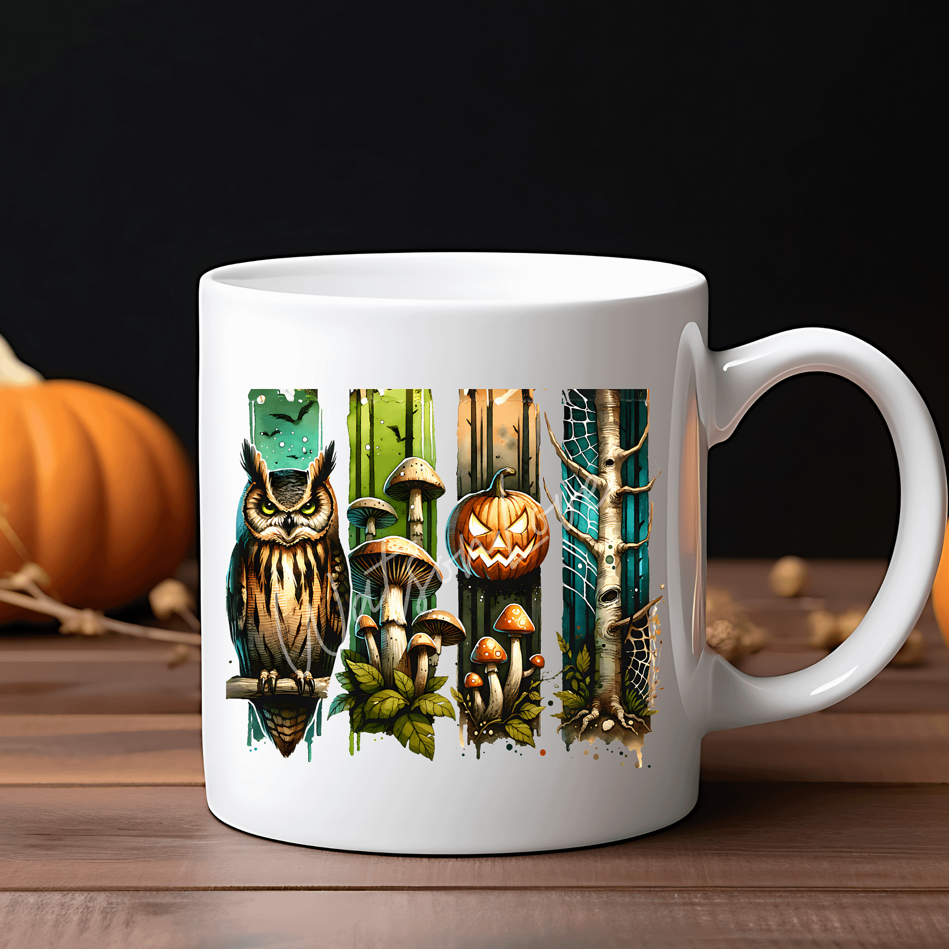 Forest Frights PNG Digital Download ONLY Woodland Halloween Clipart, Halloween Brushstroke Sublimation Spooky Nature product image (4)