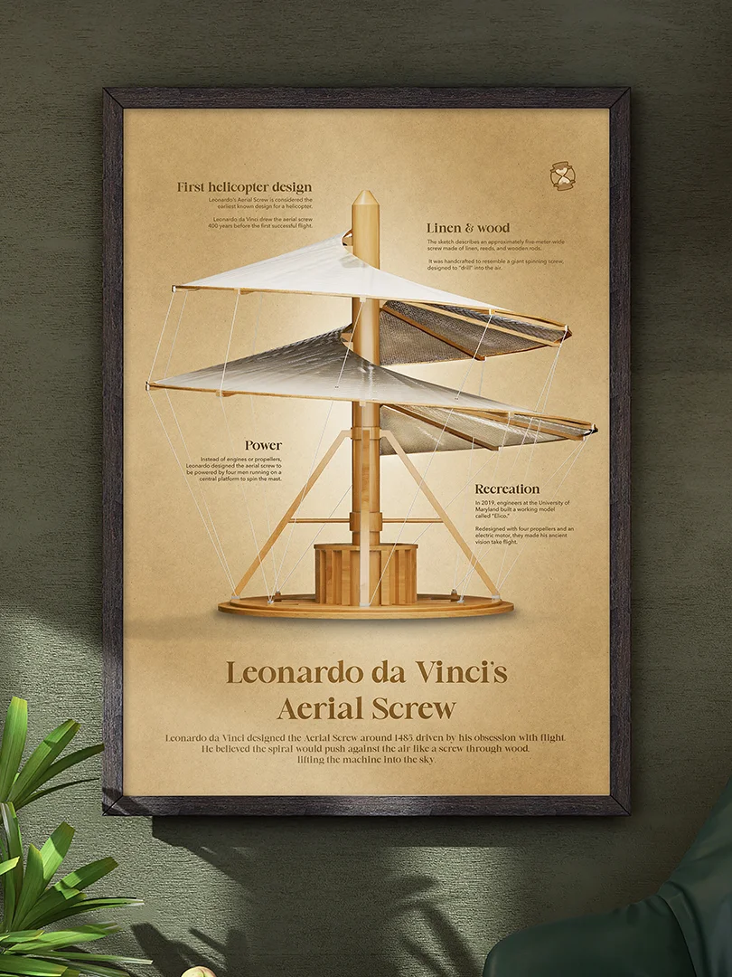 Leonardo da Vinci's Helicopter (Framed poster) product image (2)