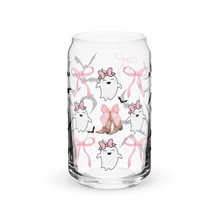 Spooky Ghost Halloween coquette pink bow Glassware Set product image (2)
