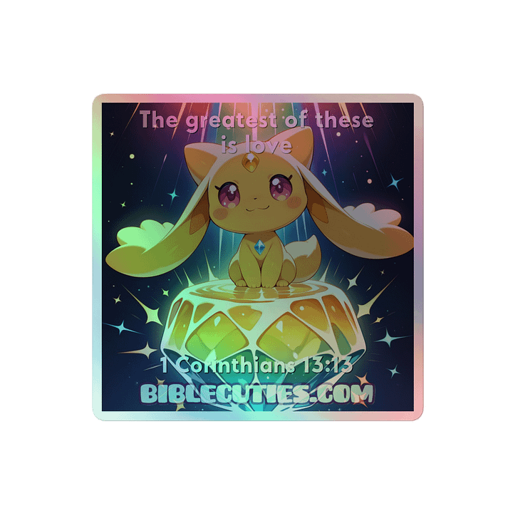 Bible Cuties Lorraine - The greatest of these is love Holographic Sticker product image (2)