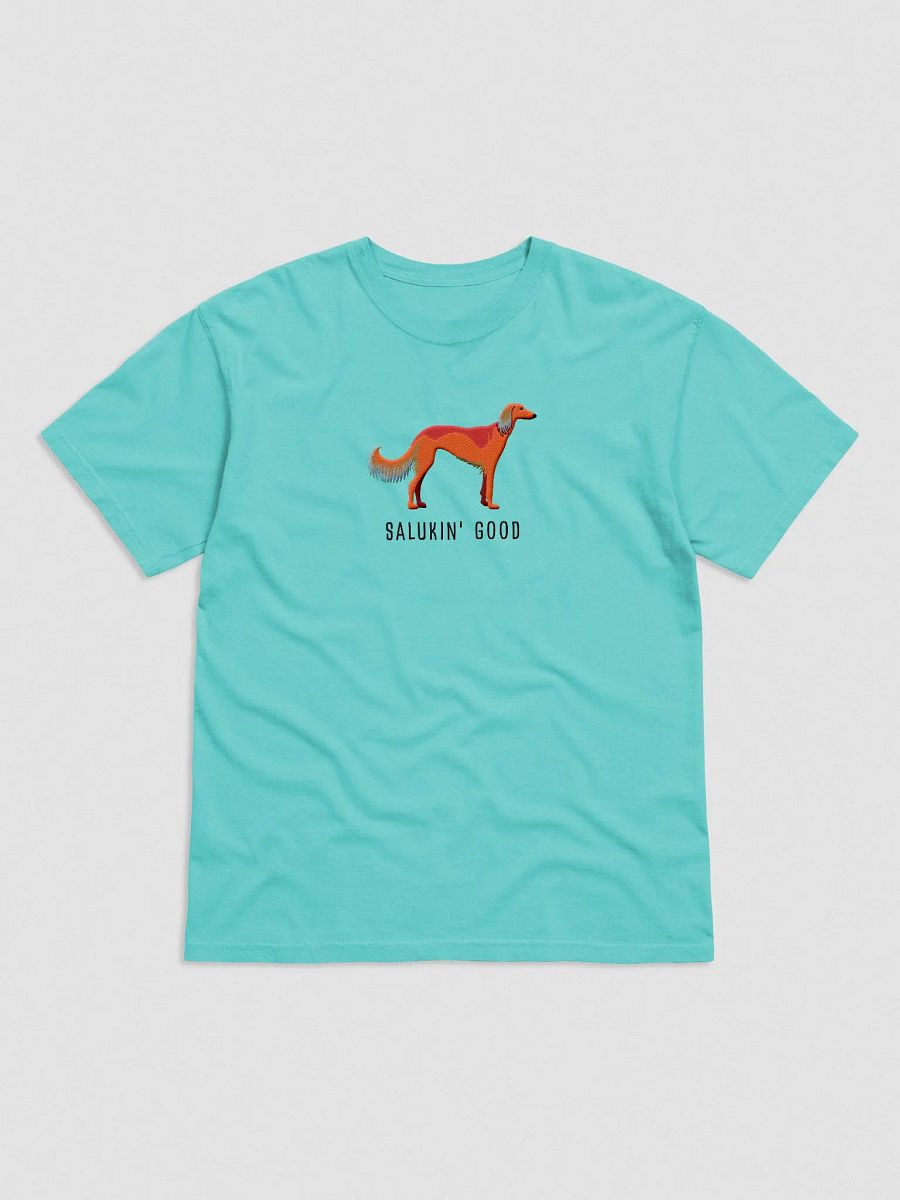 Salukin' Good T-Shirt(Embroidered) of a Saluki(Red) product image (4)