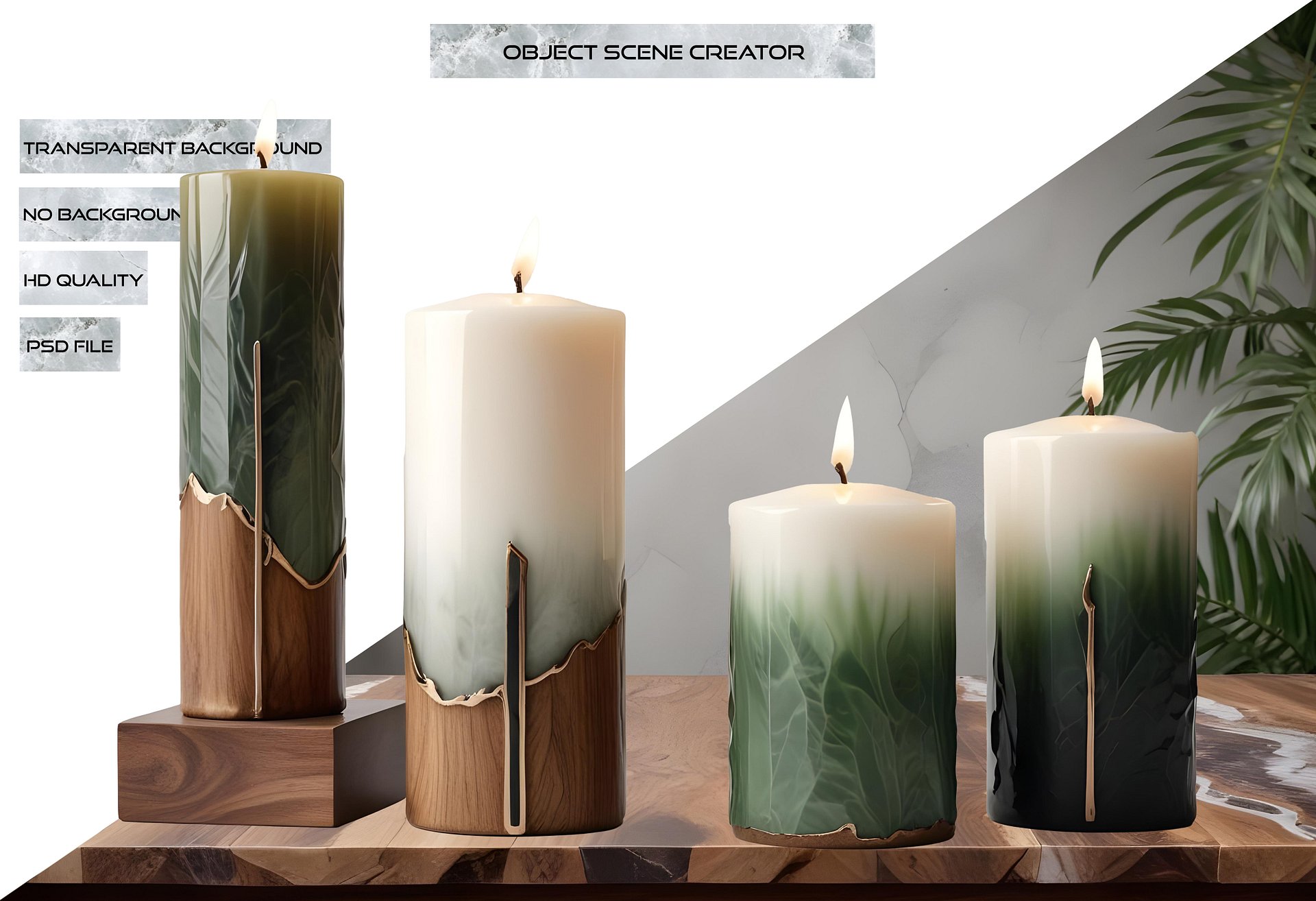 Luxe Botanique – Verdant Serenity Candle Set PNG product image (2)