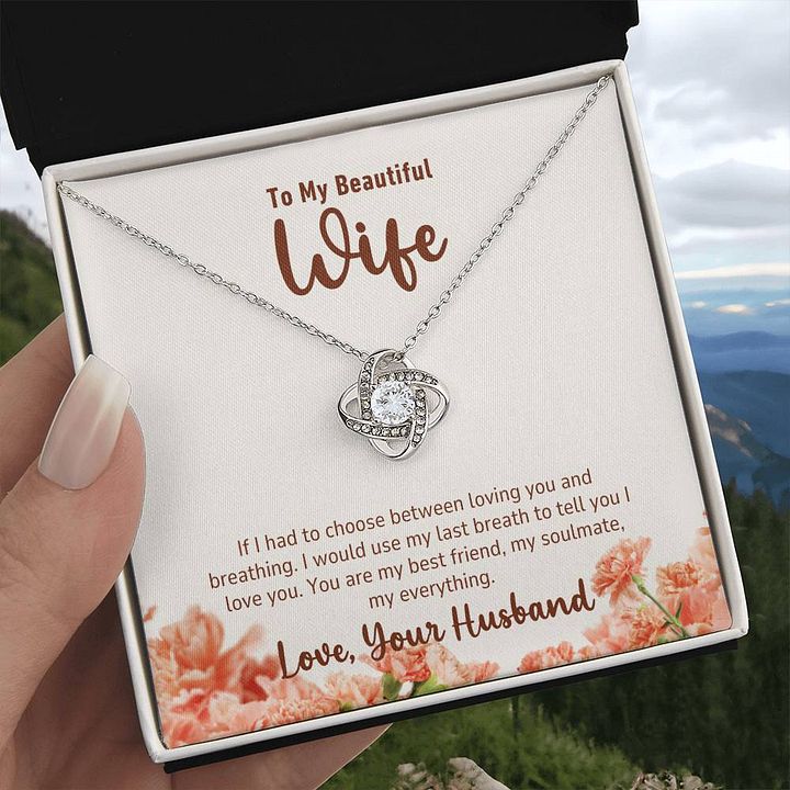 To My Beautiful Wife Love Knot Necklace From Husband - My Last Breath product image (2)