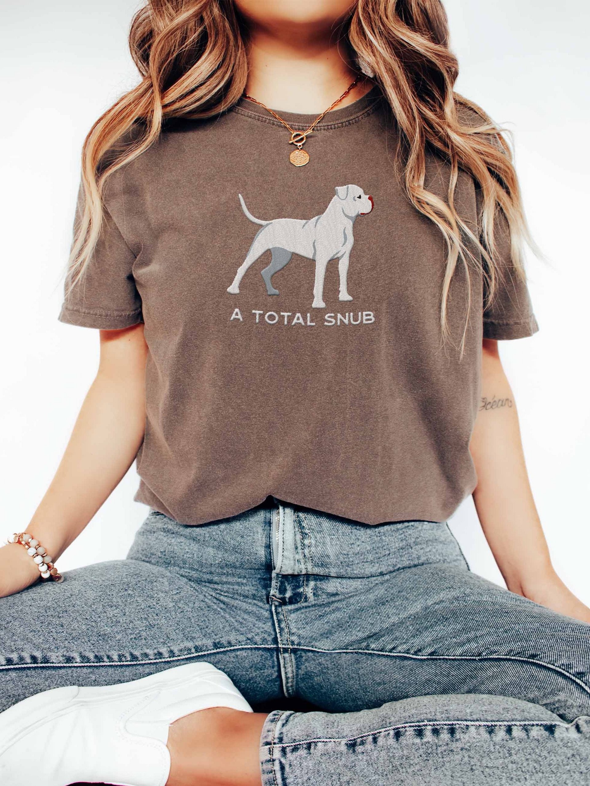 A Total Snub T-Shirt(Embroidered) of an American Bulldog(White) product image (2)