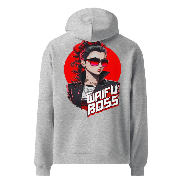 Waifu Boss - Premium Hoodie - Athletic Heather - v2 - Back Printed Design product image (1)