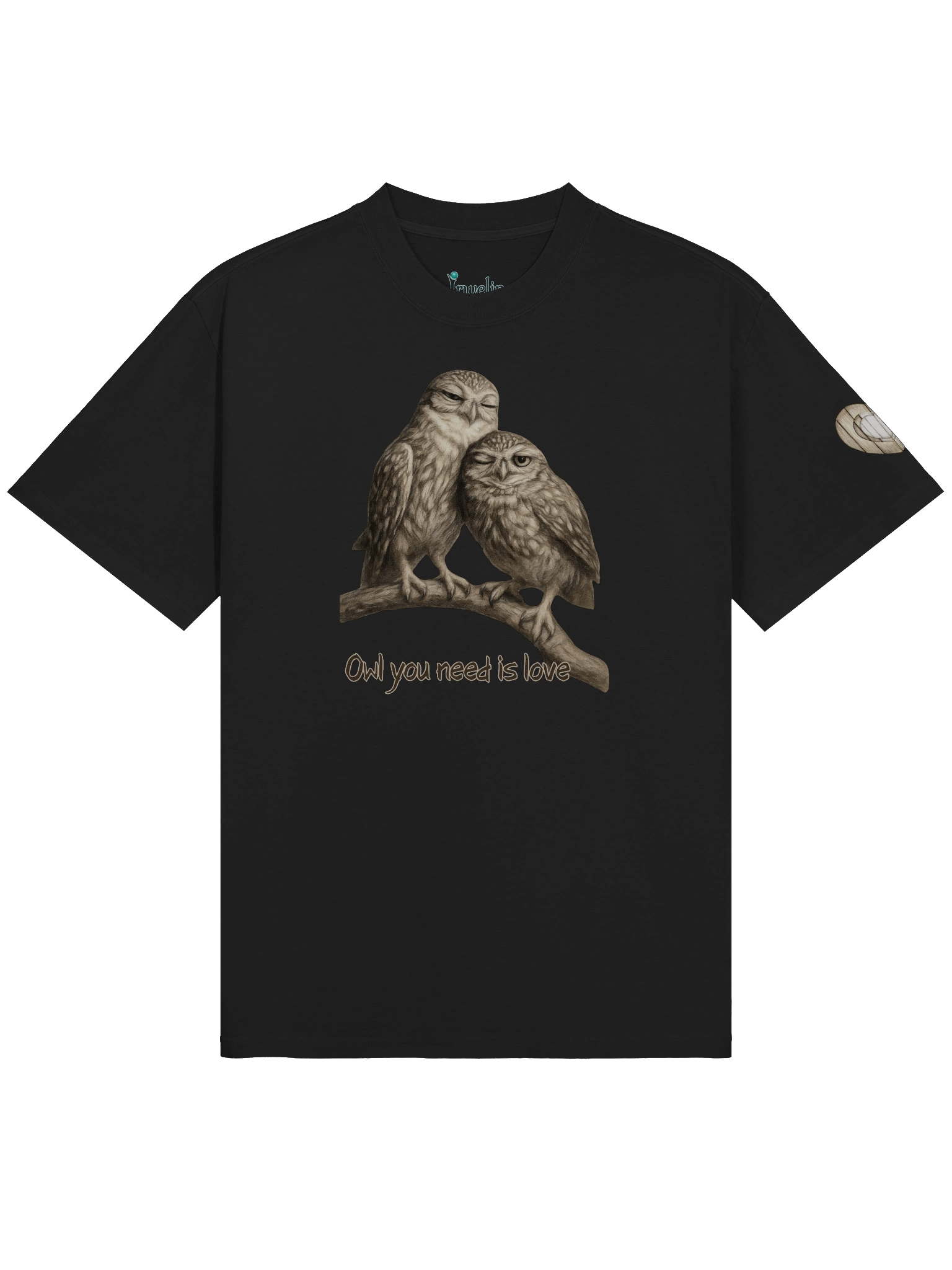 Owl Love Premium Oversized Faded T-Shirt product image (3)