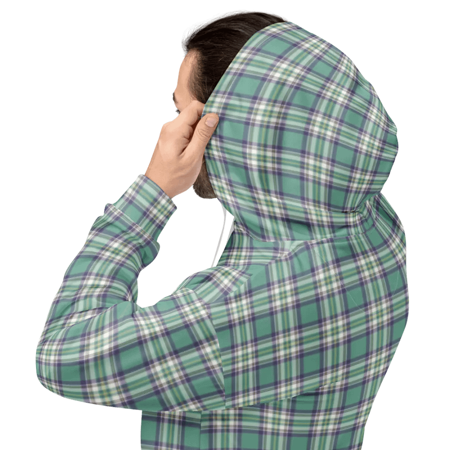 Light Green, Purple, and Yellow Plaid Hoodie product image (8)
