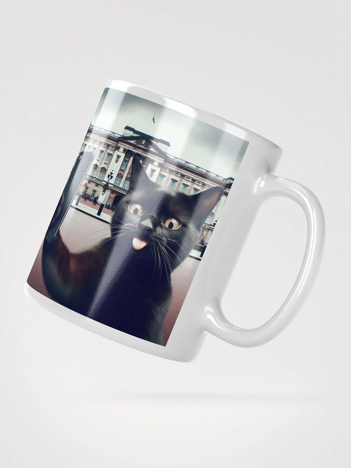 Selfie Cat Buckingham Palace #Humorous Glossy Mug - White product image (4)