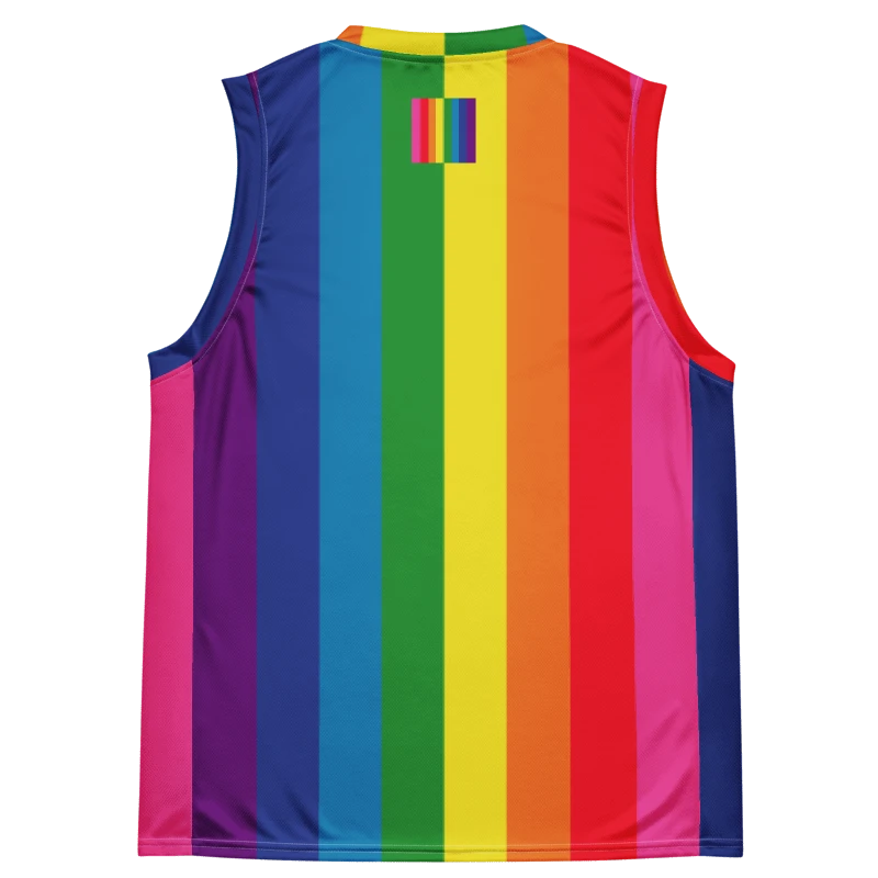1978 Rainbow Pride Flag = 8-Color - All-Over Print Basketball Jersey product image (3)