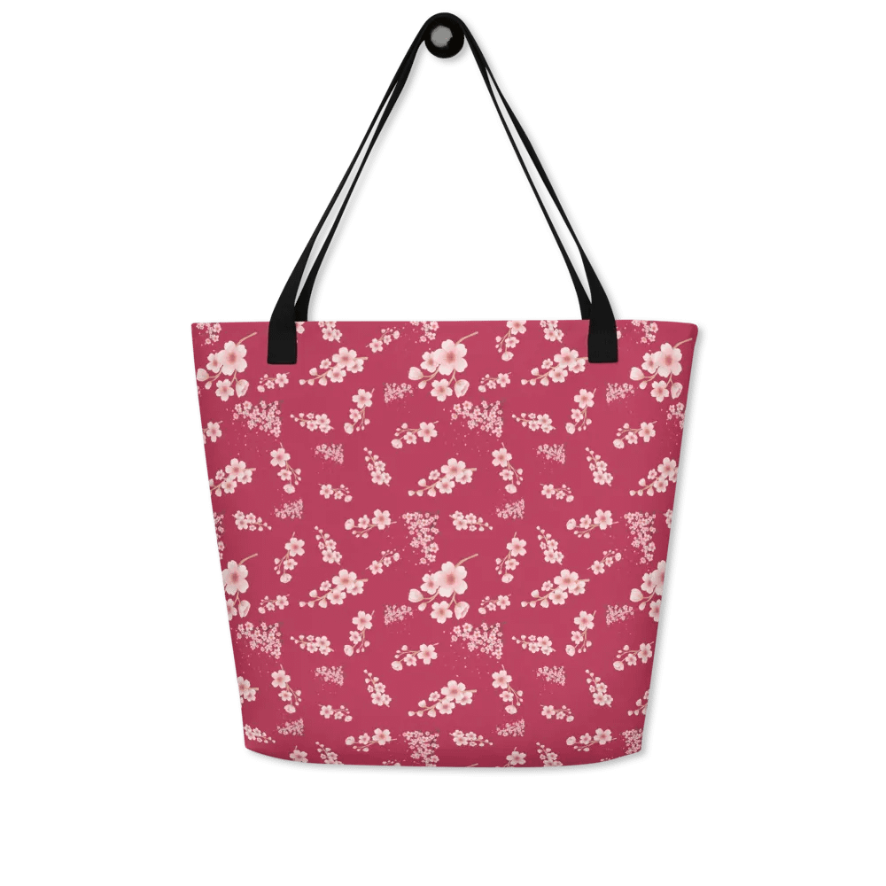 Cherry Blossoms on Magenta Floral Tote Bag product image (5)
