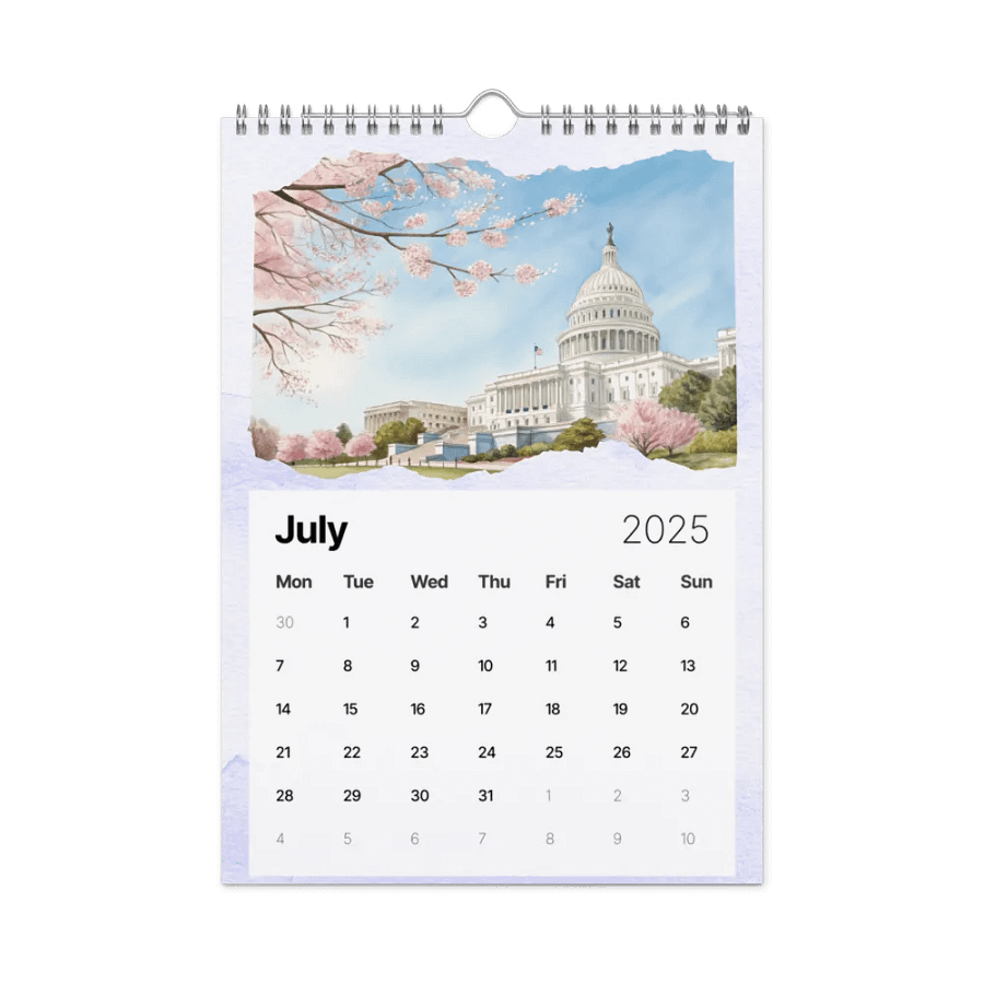 WORLD CAPITALS WATERCOLOR WALL CALENDAR 2025 product image (7)