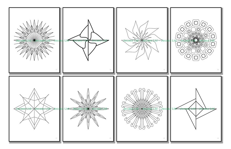 100 Geometric Mandala Coloring Pages | PDF | Digital File | Series GM2025 Vol. 7 product image (5)