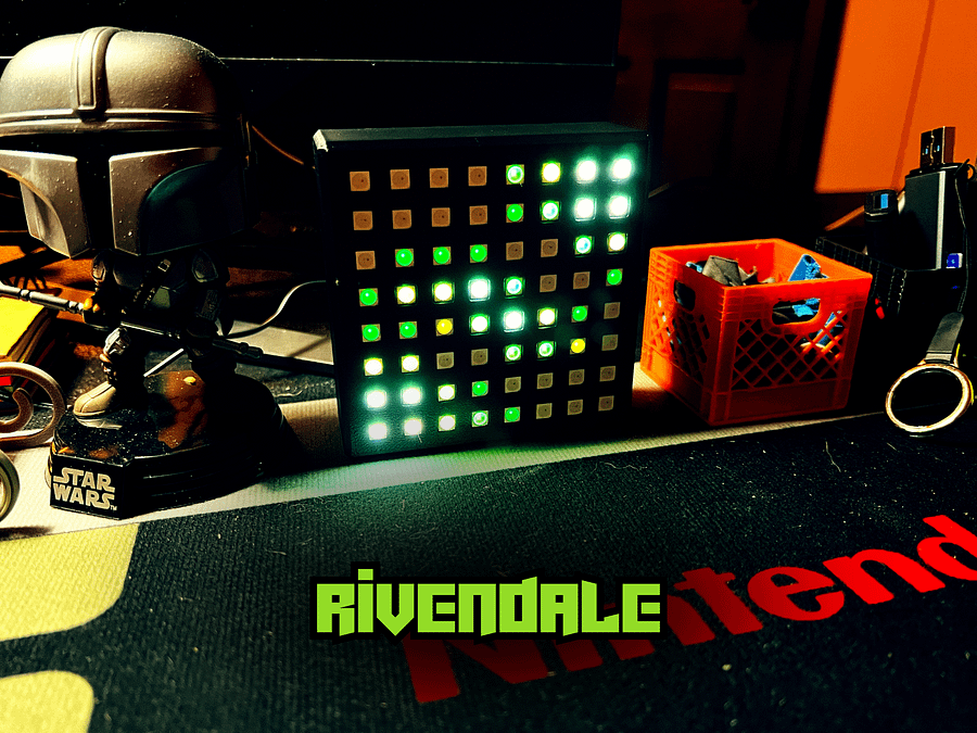 Animated LED Matrix Desk Lamp - 9 Animations to Choose From - USB-C Powered - Push Button Animation Selector And Power On/Off product image (6)