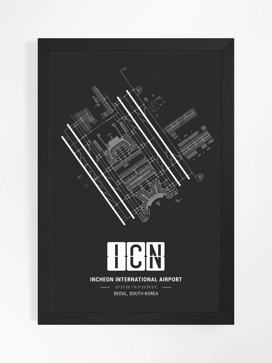 Framed Airport ICN Premium Map On Matt Paper product image (1)