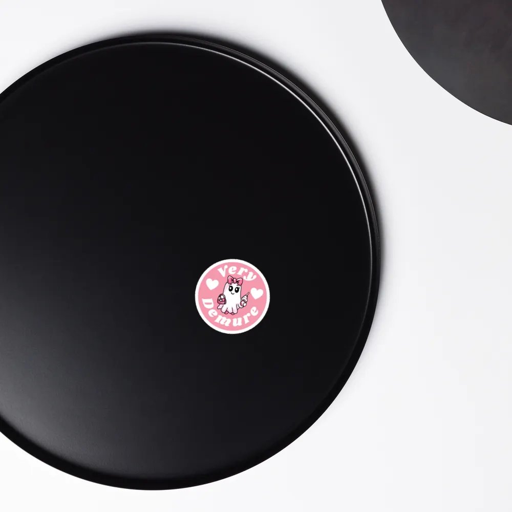 Very Demure Cute Ghost Circle Magnet product image (5)