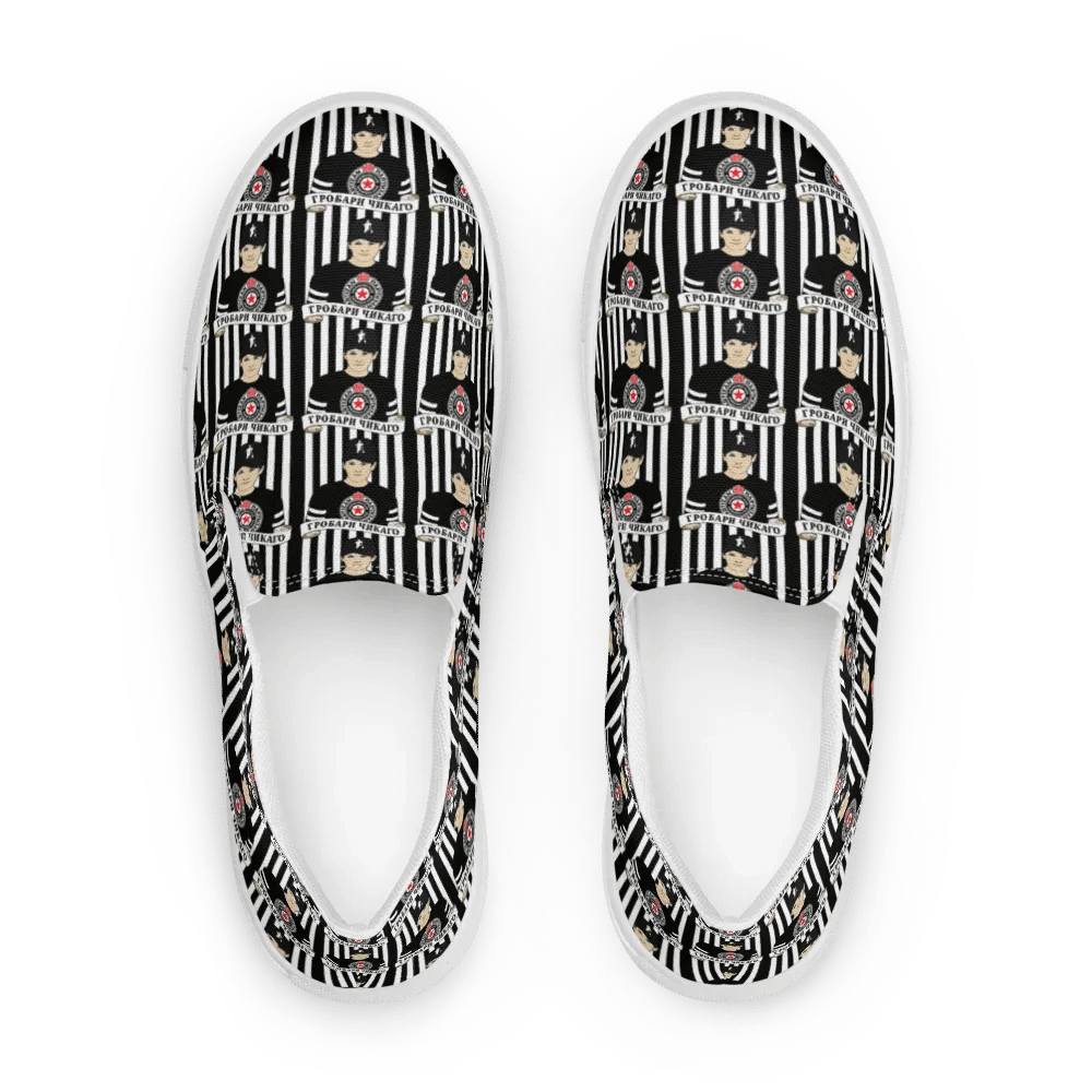 Grobari Čikago KK Partizan Men's Slip-On Canvas Shoes product image (1)