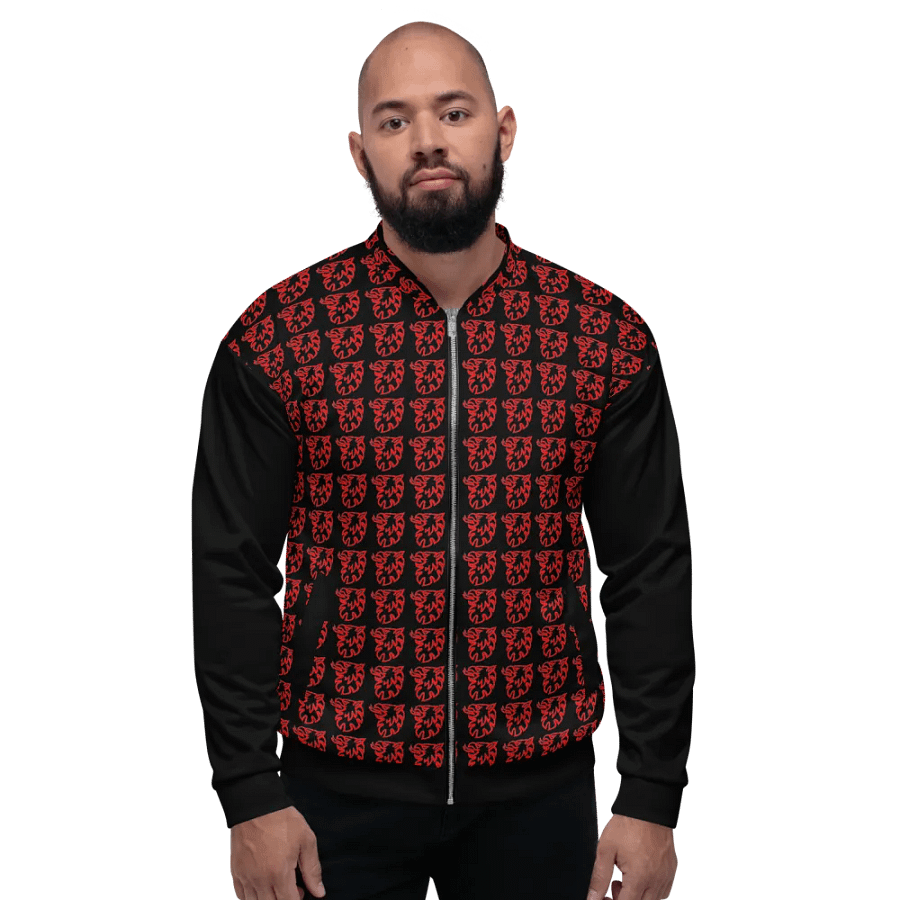 All-Over Print Bomber Jacket by Sublicolor 144/Gripen Black and Red product image (4)