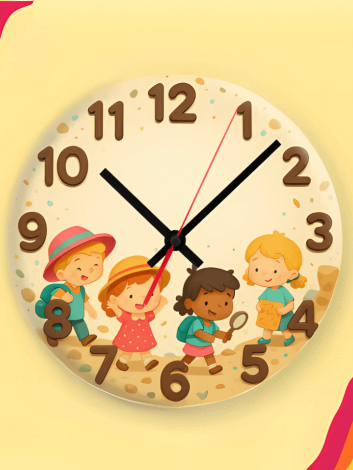 Little Explorers Wall Clock PNG – Adventure & Discovery Theme Design for Kids – Perfect for Sublimation – High-Quality 300 DPI Instant Digital Download product image (1)