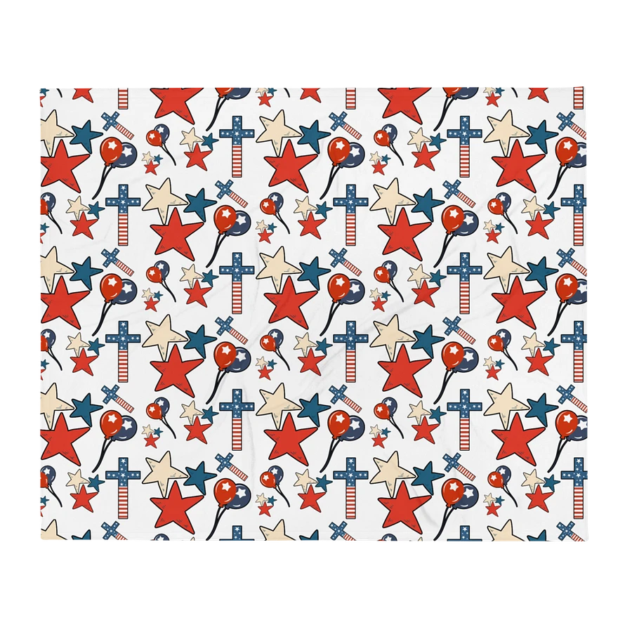 Red, White And Blue Stars And Crosses Blanket product image (4)