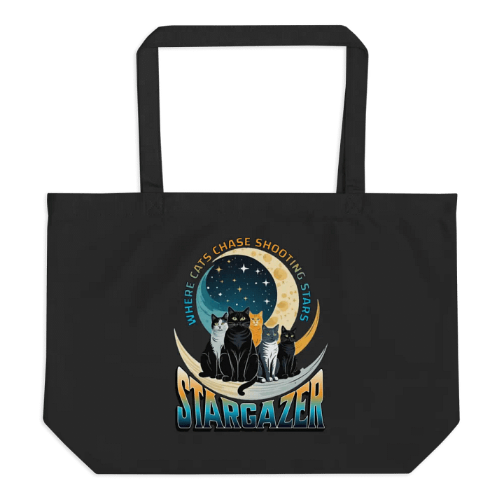 Where Cats Chase Shooting Stars Stargazer Dream Organic Tote Bag product image (1)