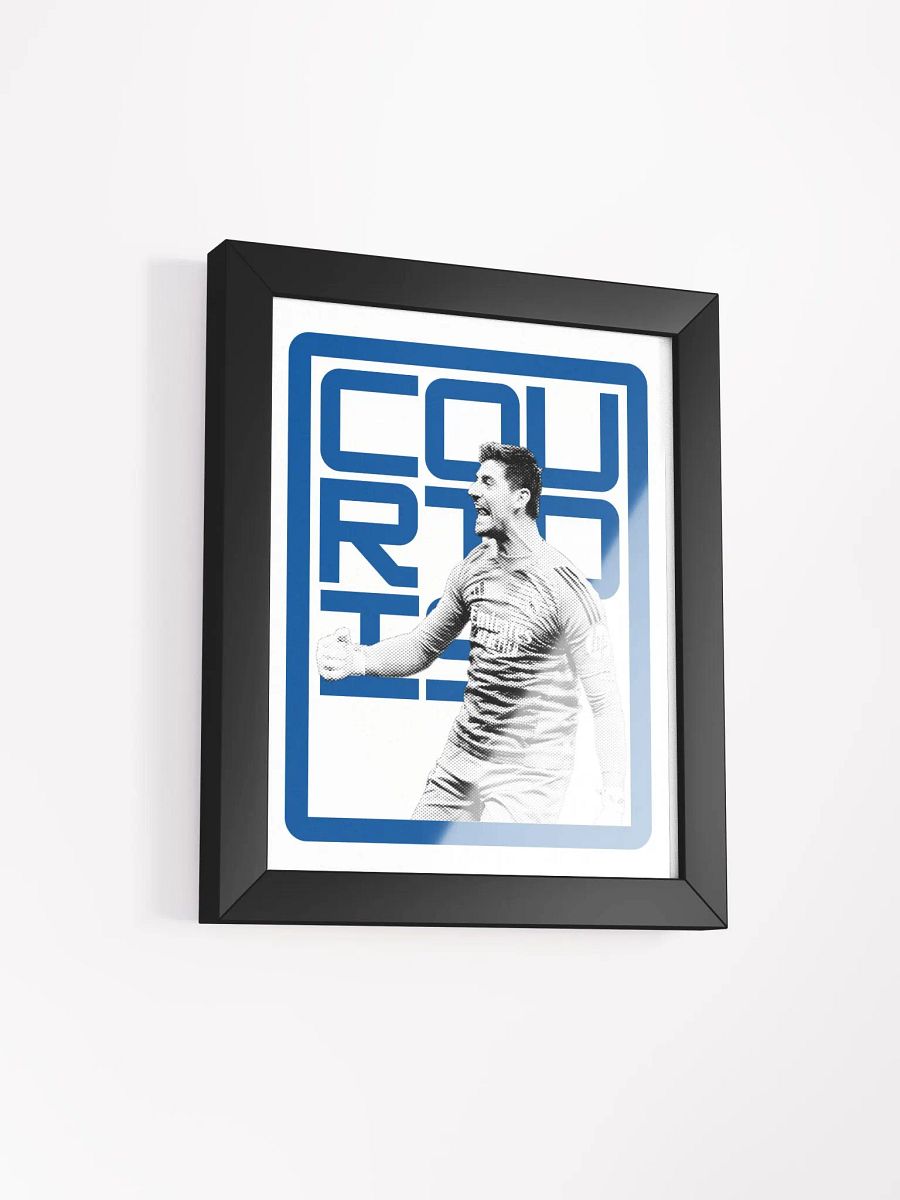 Thibaut Courtois BW Real Madrid Name Art Framed Print product image (1)