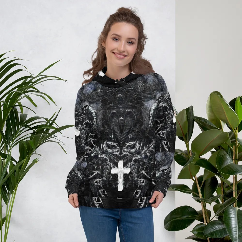 Gothic Cruciform Angel Unisex AOP Hoodie product image (5)