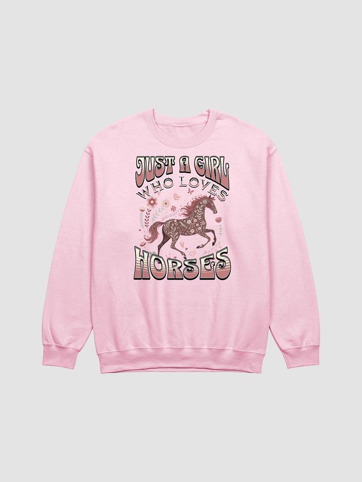 Just A Girl Who Loves Horses Floral Crewneck Sweatshirt product image (21)