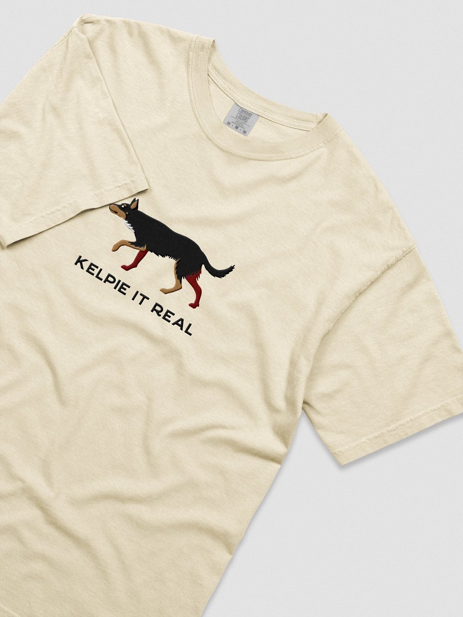 Kelpie It Real T-Shirt(Embroidered) of an Australian Kelpie(Black & Tan) product image (55)