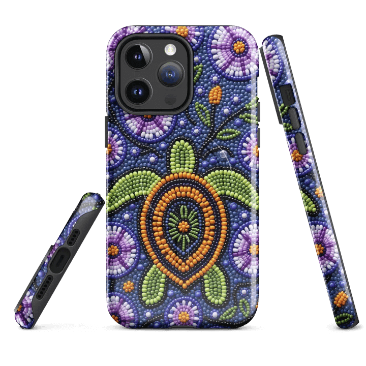 Turtle and Flowers Faux-beaded MagSafe® iPhone® Case product image (4)