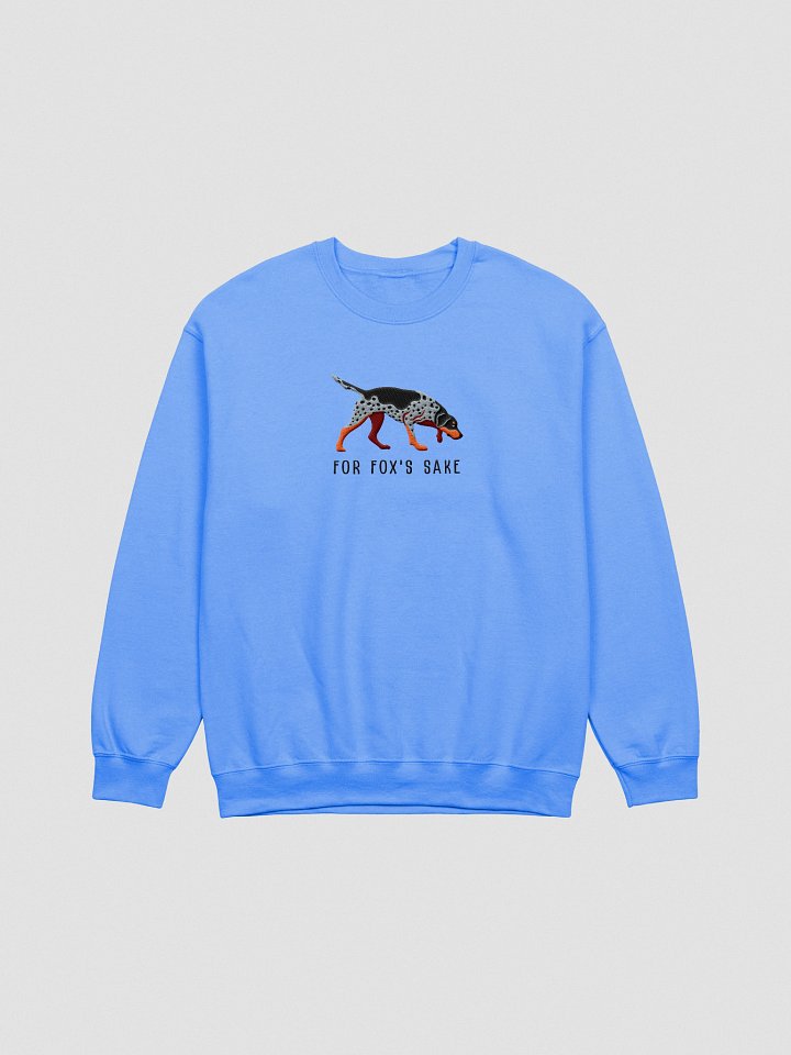 For Fox's Sake Sweatshirt (Embroidered) of an American Foxhound(Blue) product image (1)