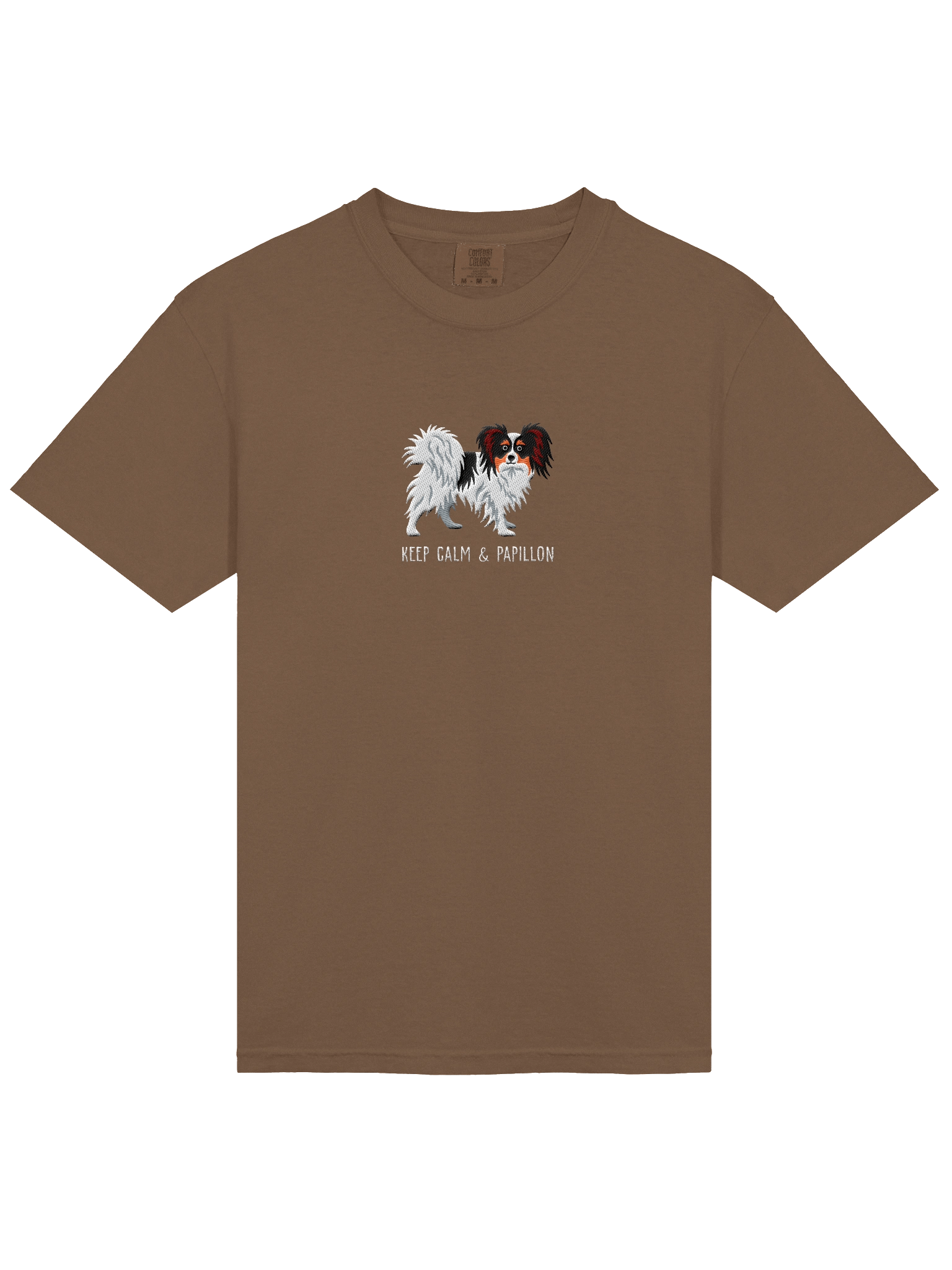Keep Calm & Papillon T-Shirt(Embroidered) of a Papillon(Tricolor) product image (13)