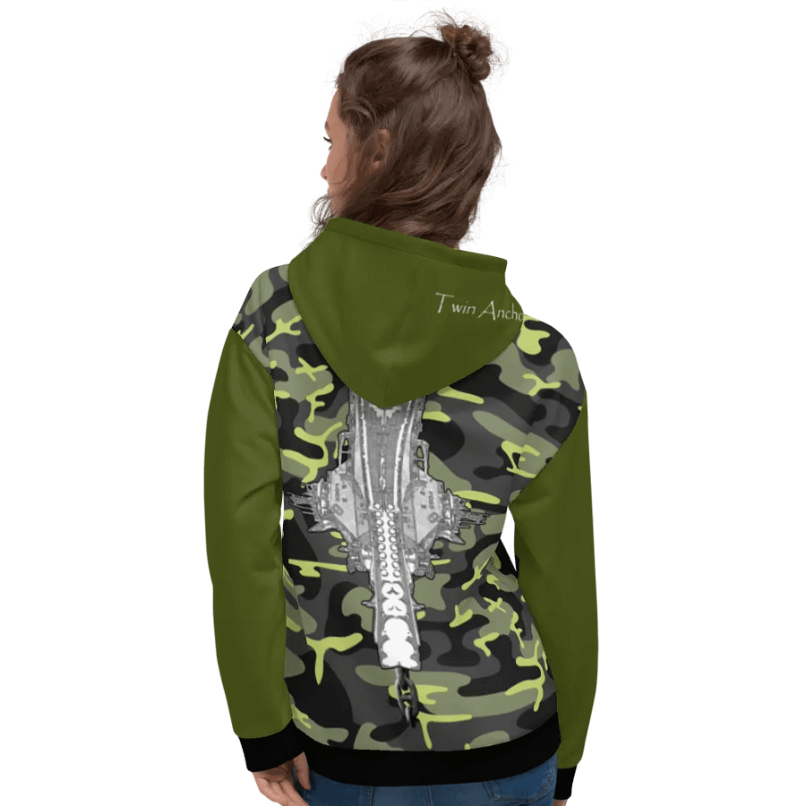 Green & Camouflage Foss double tug Sketch Hoodie product image (8)