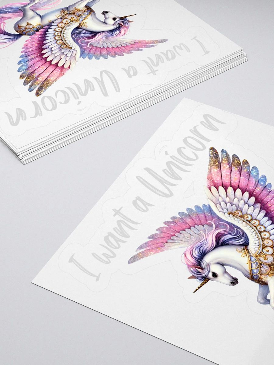 Unicorn Wonderland Christmas Kiss Cut Stickers - Silver product image (4)