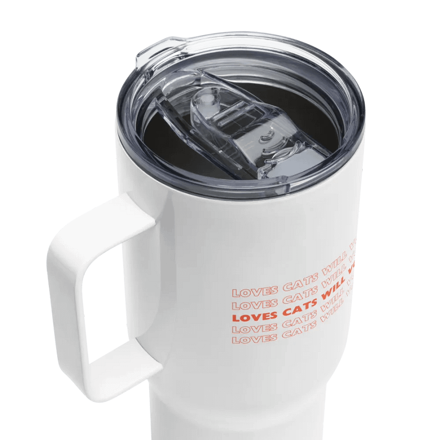 Loves Cats Will Vote Travel Mug With Handle product image (5)