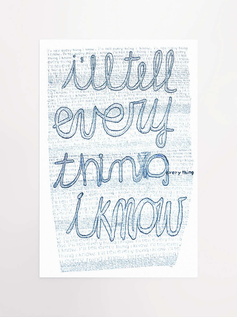 I'll Tell Everything Poster product image (5)