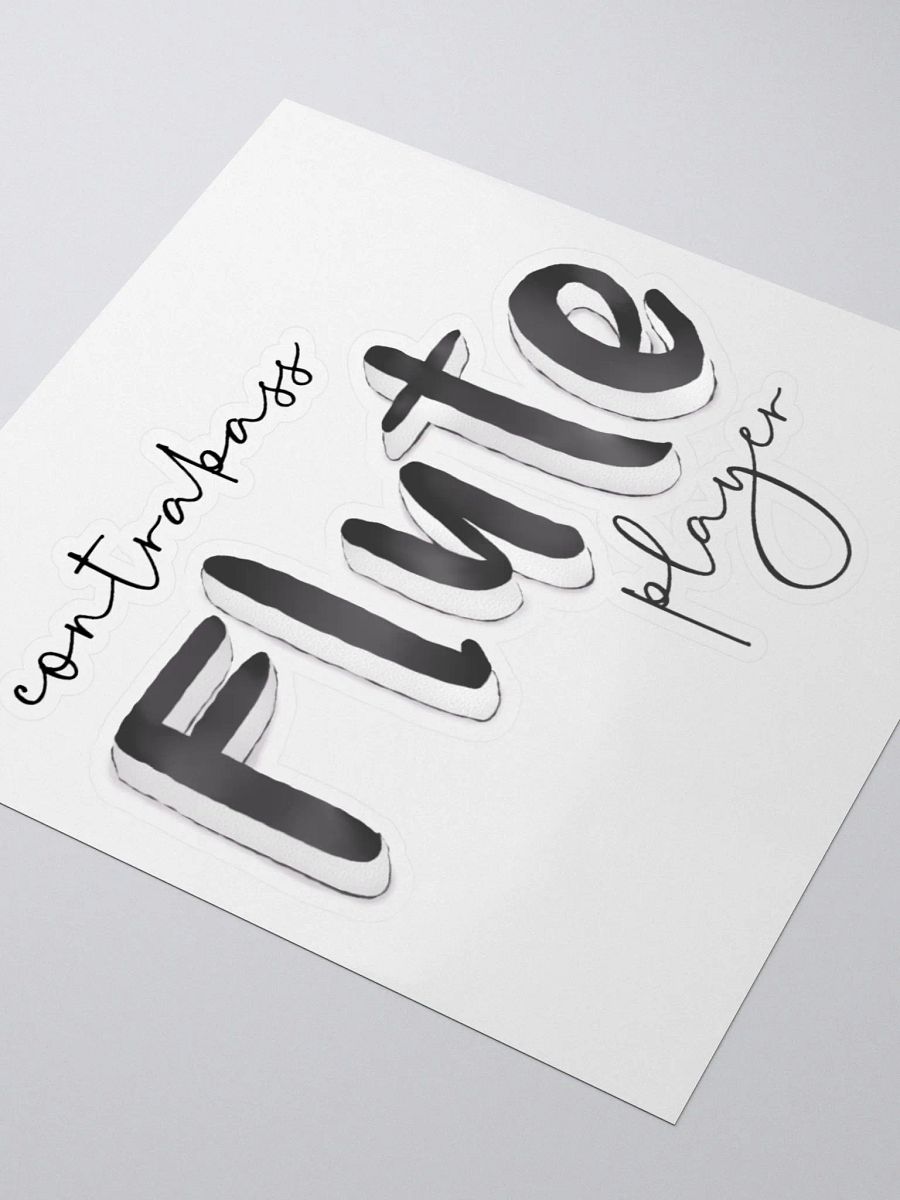 3D Contrabass Flute Player Typography Sticker product image (3)