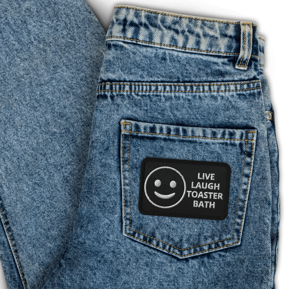 Side Quest Live, Laugh, Toaster Bath Iron On Patch (NO VELCRO) product image (3)
