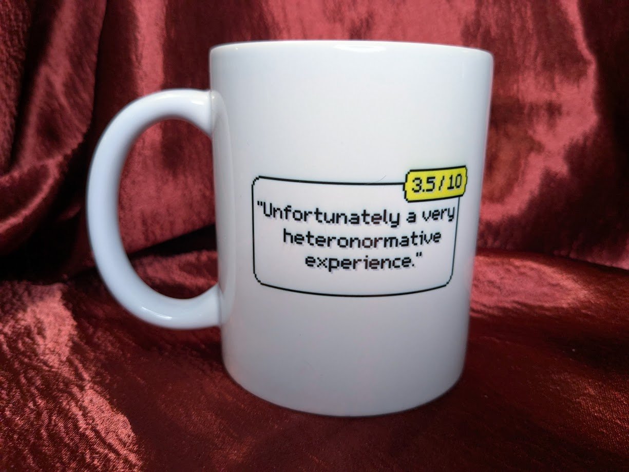 Unfortunately Heteronormative - Pixel Art Coffee Mug - Sublimation Printed product image (1)