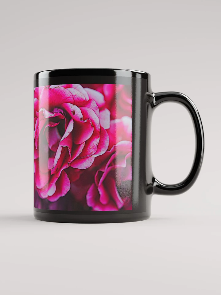 Dark Pink Flowers Black Coffee Mug product image (2)