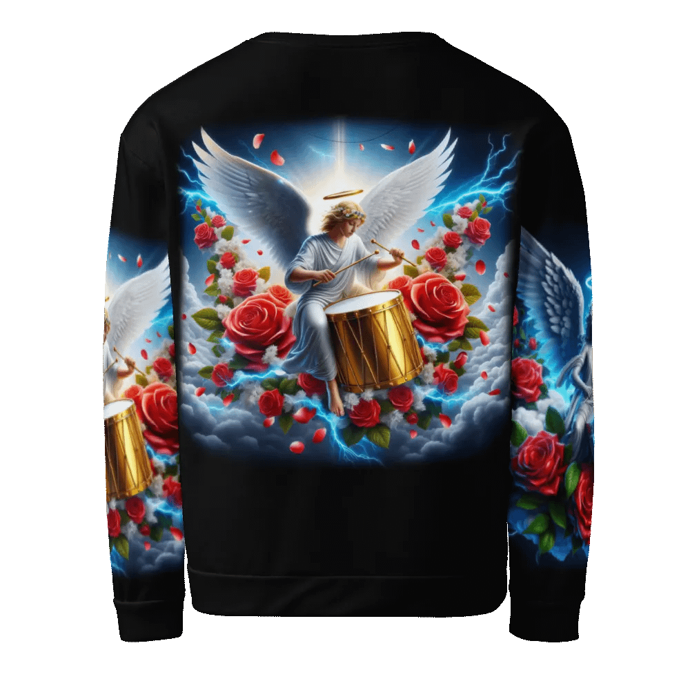 Angels making Music with a Drum - All-Over Unisex Sweatshirt #10 product image (3)