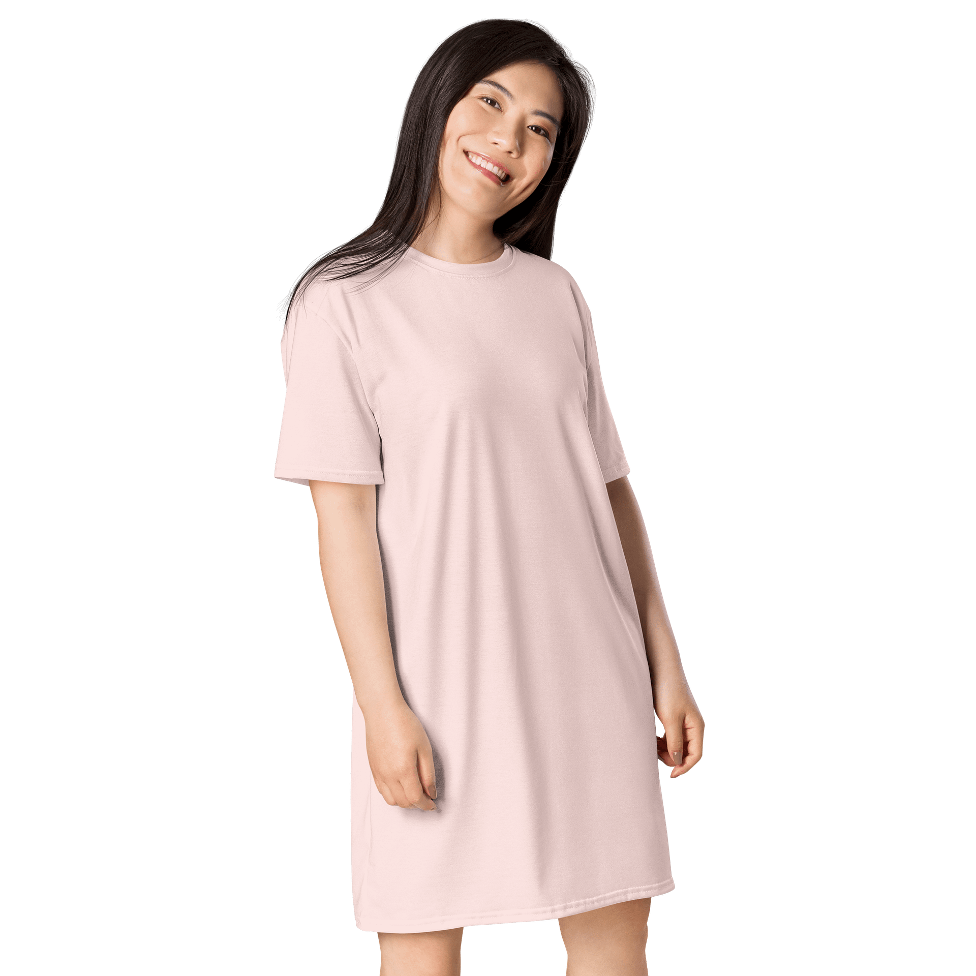 Misty Rose Oversized T-Shirt Dress | Stretchy Fabric | Casual or Formal Style | Sizes 2XS-6XL | Exclusive Design product image (4)