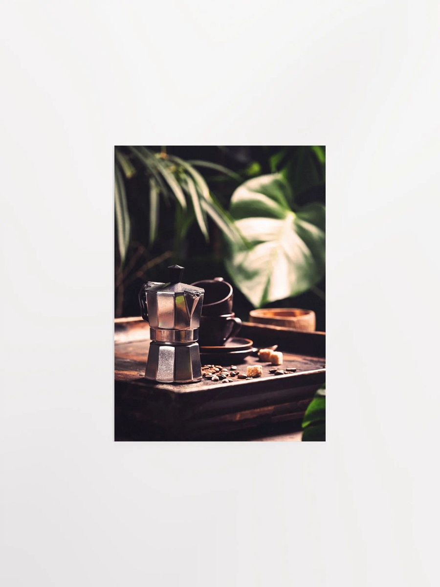 Coffee cups and beans — Photo paper glossy poster. Kitchen decor, coffee poster, coffee print, coffee photo, kitchen art product image (6)