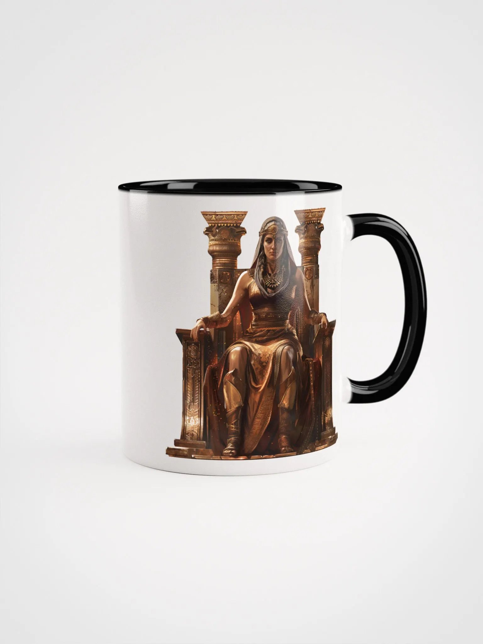 Hera - The Queen of the Gods in Greek Mythology Ceramic Mug with Black Color Inside product image (2)