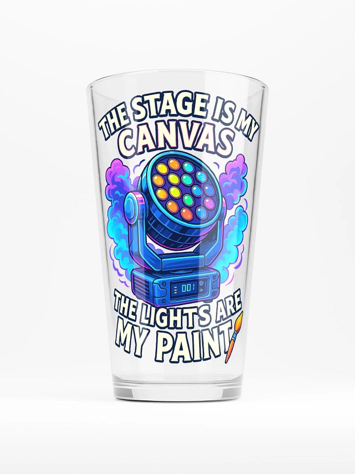 Theatrically Jerry: "The Stage Is My Canvas, The Lights Are My Paint" Graphic Pint Glass product image (1)
