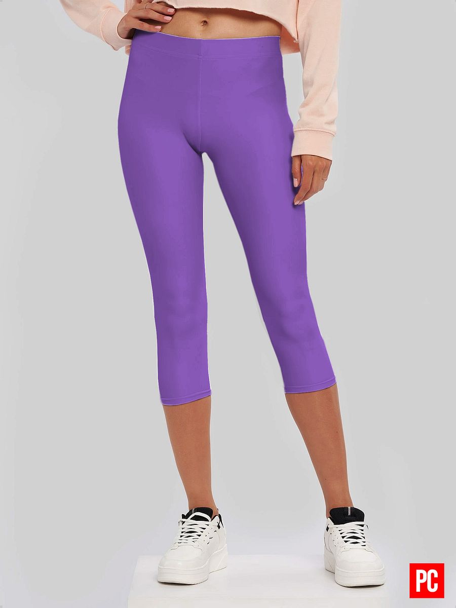 Plain Color Amethyst Capri Leggings product image (1)